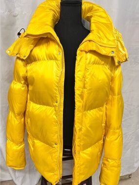 Jordan Craig Bright Yellow Quilted Puffer Jacket with Hood